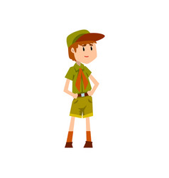 Boy Scout Character In Green Uniform