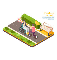 Disabled People Isometric Design Concept