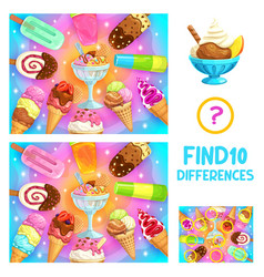 Find Ten Differences In Cartoon Ice Cream Gelato