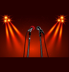 Microphone And Spotlight On Stage