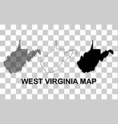 Set Of West Virginia Map Shape United States