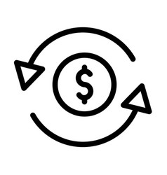 Money Transfer Thick Line Icon