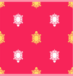 Yellow Turtle Icon Isolated Seamless Pattern