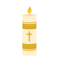 Lit Candle With Cross