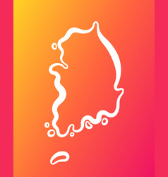 South Korea - Outline Map On Gradient Background