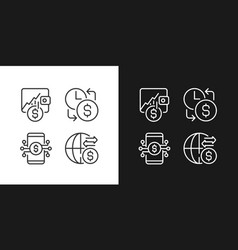 Daily Cash Flow Pixel Perfect Linear Icons Set