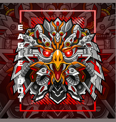 Eagle Head Robot Esport Mascot Logo