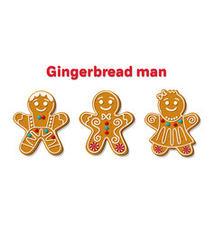 Set Different Christmas Gingerbread Men Sweet