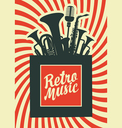 Retro Music Poster With Musical Instruments