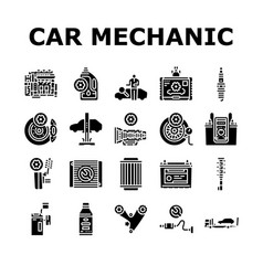 Car Mechanic Repair Service Icons Set