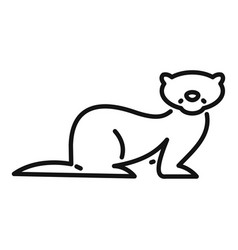 Simple Line Art Of A Weasel Sitting