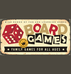 Vintage Advertising Sign For Board Games