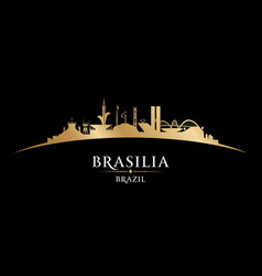 Brasilia Brazil City Silhouette Black Background