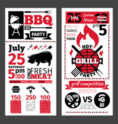 Line Barbecue Icons Set On White Background Bbq