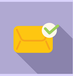 Yellow Mail Envelope With Green Check Mark Icon