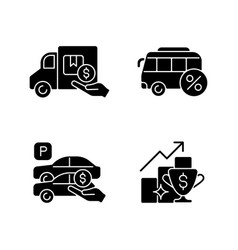 Corporate Perks At Work Black Glyph Icons Set