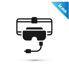 Grey Virtual Reality Glasses Icon Isolated