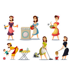 Housewives Woman Characters Set