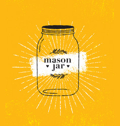 Mason Jar Organic On Rough Paper