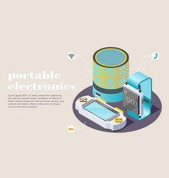 Portable Electronics Isometric Poster