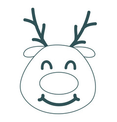 Smile Reindeer Face Green Stroke Emoticon 51