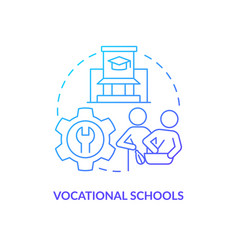 Vocational Schools Blue Gradient Concept Icon