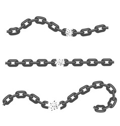 Broken Chain And Explosion On White Background