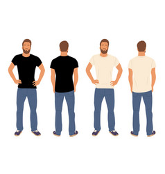 Casual Man Character Tshirt Mockup Front Back