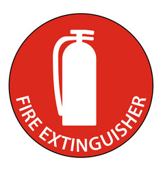 Fire Extinguisher Floor Sign On White Background