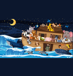 Ocean Scene With Noahs Ark With Animals