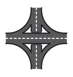 Color Highway Road Line Icon Traffic Interchange