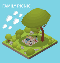 Family Picnic Isometric Background