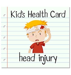 Health Card With Boy Having Head Injury