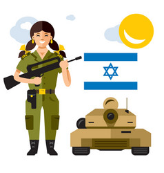 Israel Army Flat Style Colorful Cartoon