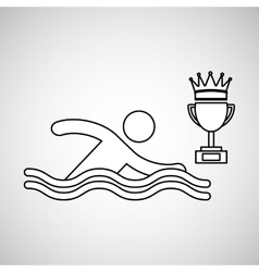 Silhouette Person Swimm Winner Sport