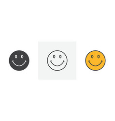 Smile Icon Set Happy Face Emoji Symbol Positive