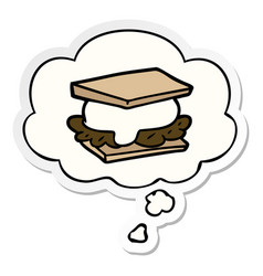 Smore Cartoon And Thought Bubble As A Printed