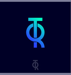 T Q Monogram Intertwined Blue Letters