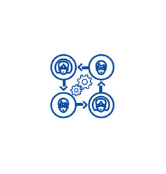 Business Collaboration Line Icon Concept