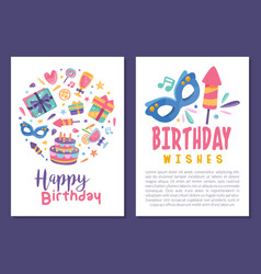 Happy Birthday Square Card With Cake Firecracker