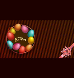 Happy Easter Holiday With Colored Egg Dark Box