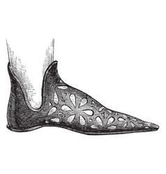 Shoe 14th Century Design Vintage Engraving