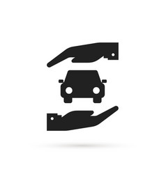 Simple Car Insurance Icon With Arm