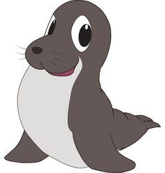 Cartoon Of A Cute And Funny Seal