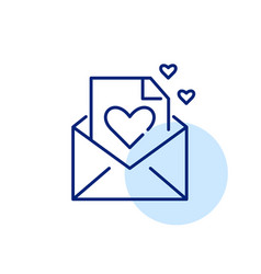 Love Letter Icon Open Envelope With Hearts Pixel