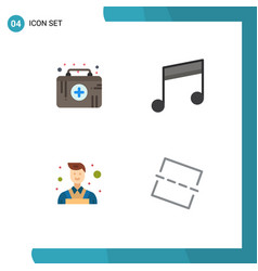 Set 4 Commercial Flat Icons Pack For First Aid