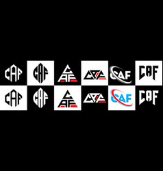 Caf Letter Logo Design In Six Style Caf Polygon