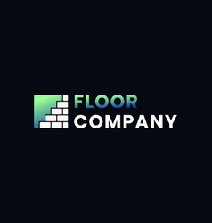 Gradient Blue Floor Work Logo Design Template