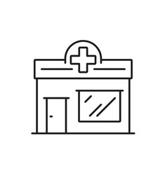 Pharmacy Hospital Or Clinic Building Line Icon