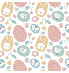 Seamless Easter Pattern Hand Drawn Colorful